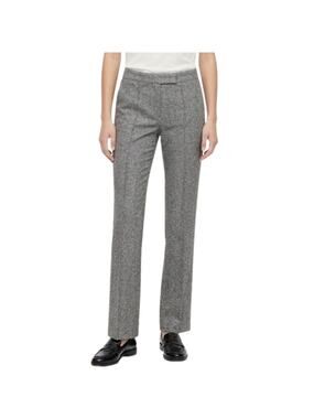 The Wrights Heather Gray Black Slim Straight Leg Wool Trousers Pants size 2